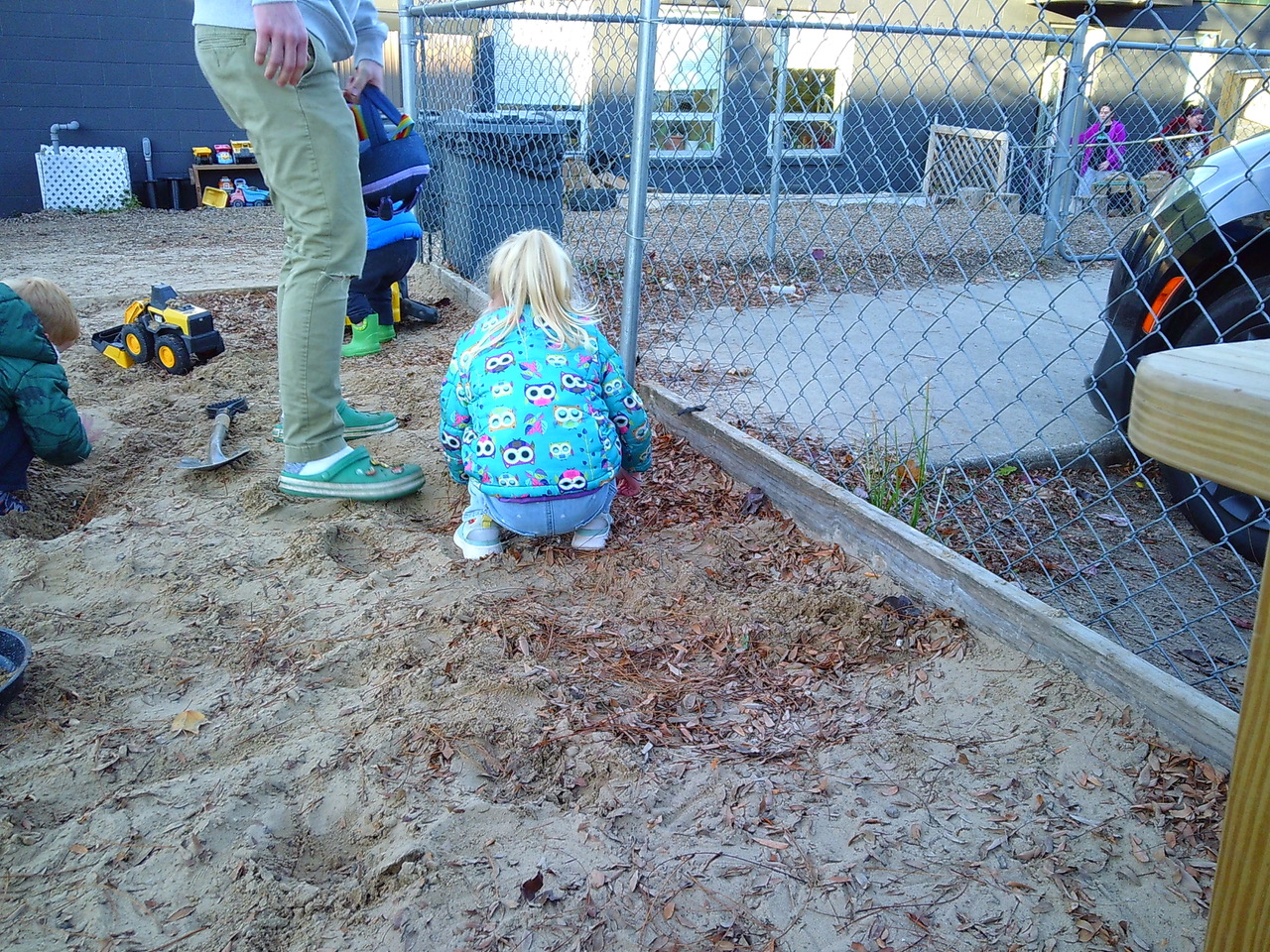 Watching their friends play.